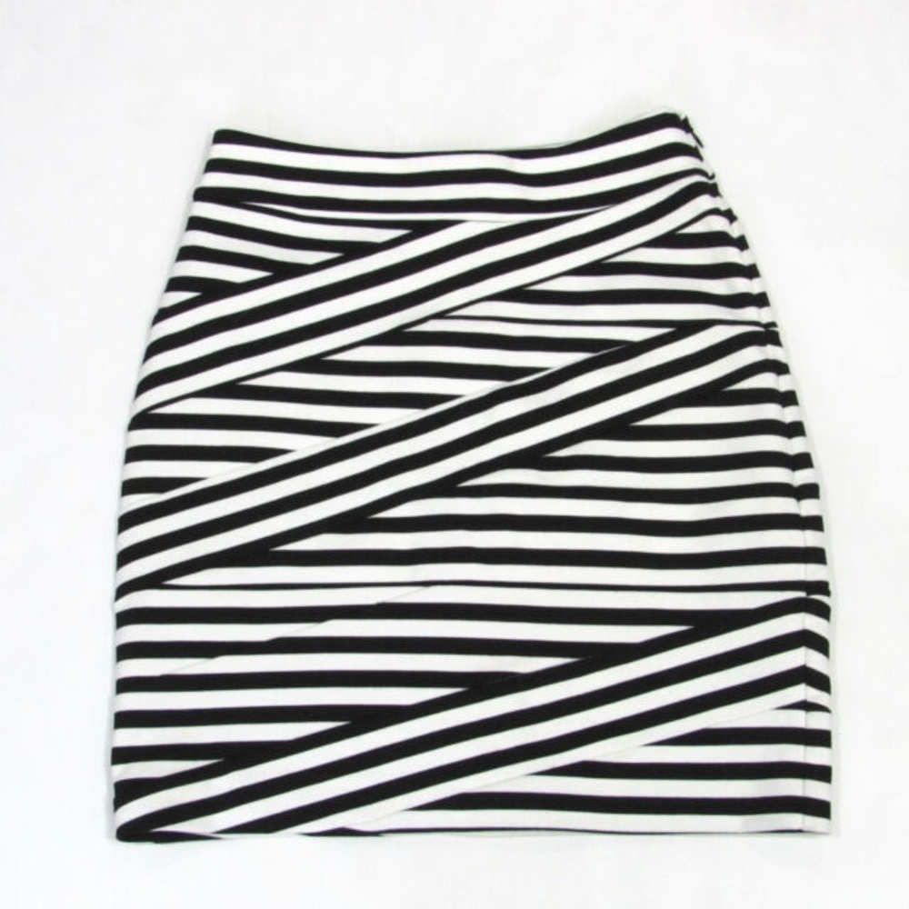 Express Black/White Striped Skirt